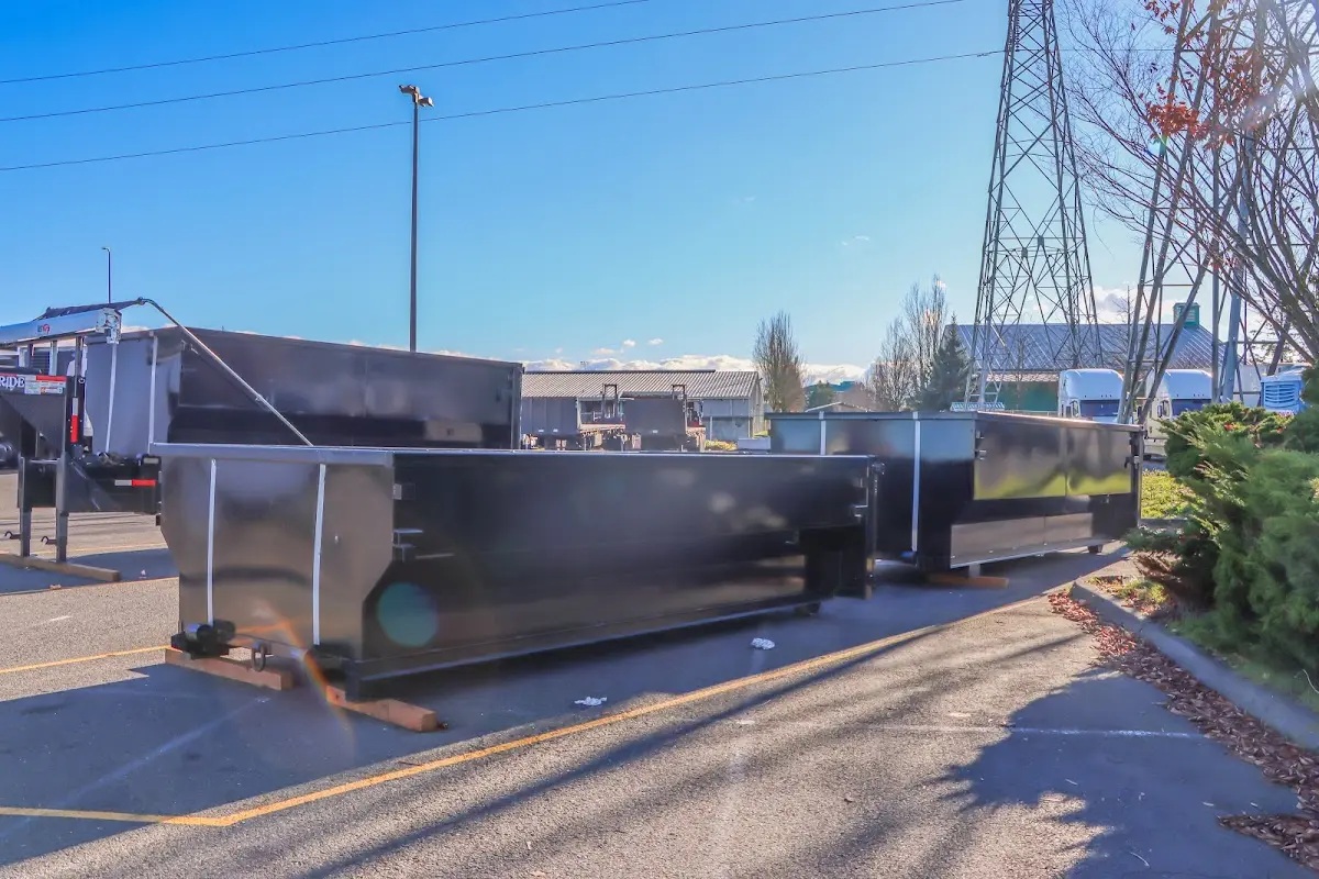 Roll-off dumpster ready for waste disposal at job site for Residential Dumpster Rental in Seattle